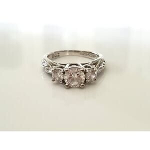 Ross Simons 3 Crystal Zirconia Sterling Silver Ring